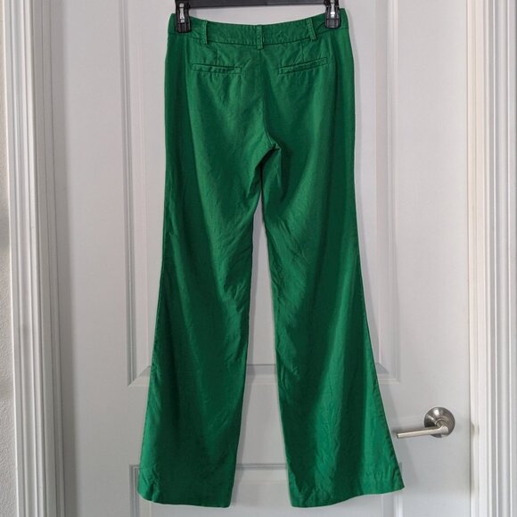 Elevenses Pants Women's Size 2 Green Anthropologie Brighton Linen-blend Pants - Picture 2 of 12